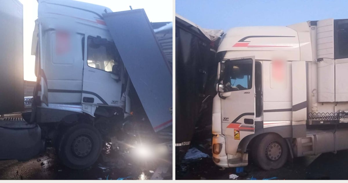 Karambol na A4! Ciężarówka stoi w poprzek autostrady. Olbrzymie utrudnienia