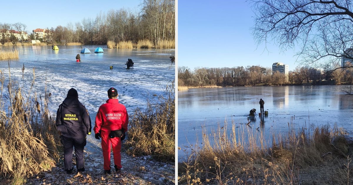 Brawura i brak wyobraźni. Wędkarze na zamarzniętych wrocławskich stawach