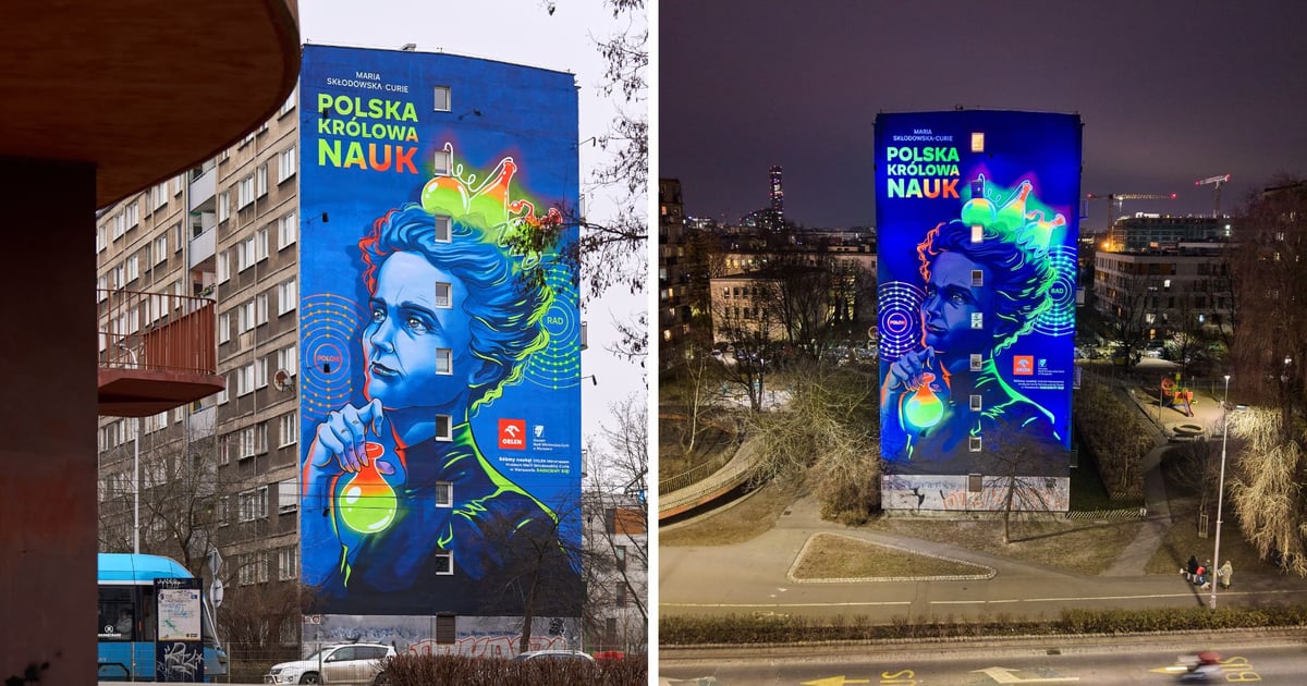 Nowy i świecący mural: Maria Skłodowska-Curie