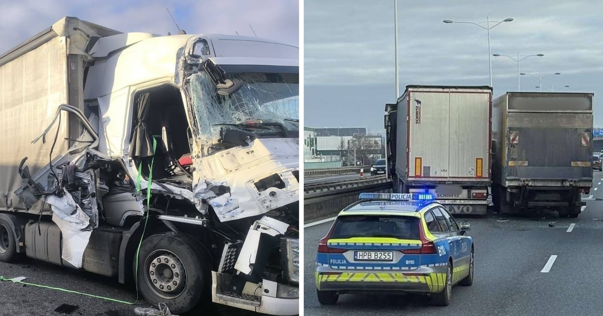 AOW zablokowana. Zderzenie ciężarówek. Kierowcy stoją w korku [ZDJĘCIA]