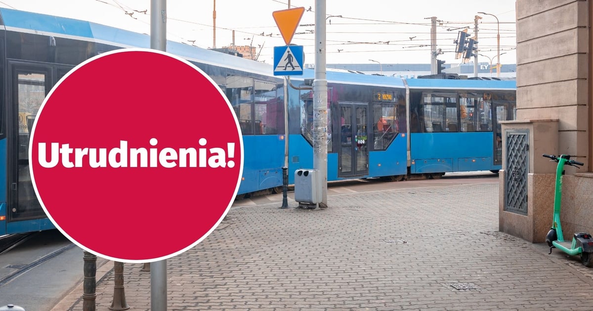 Problemy z kursowaniem tramwajów koło Dworca Głównego