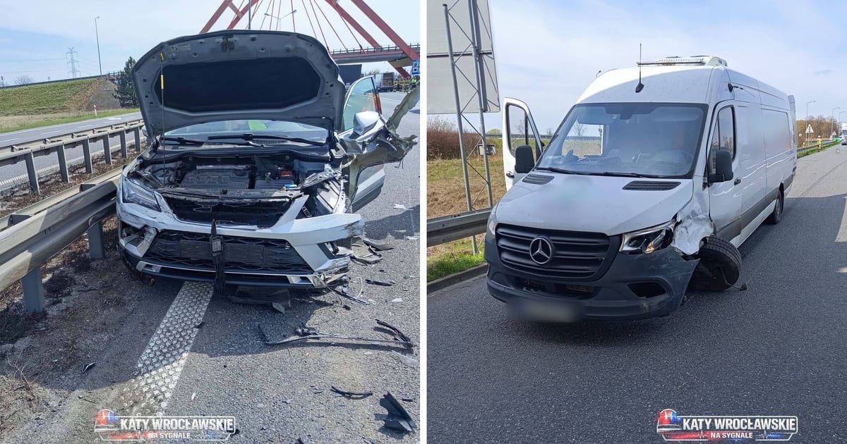 Utrudnienia na A4 po zderzeniu trzech pojazdów