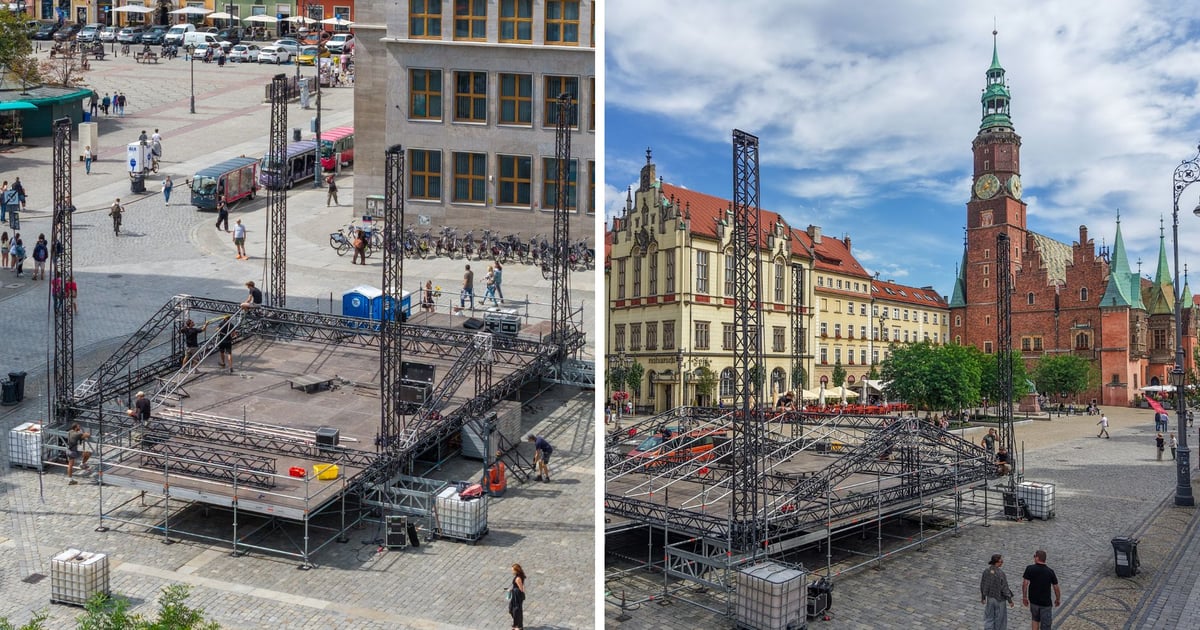 Na Rynku powstaje ogromna scena. Wystąpią na niej gwiazdy | ZDJĘCIA