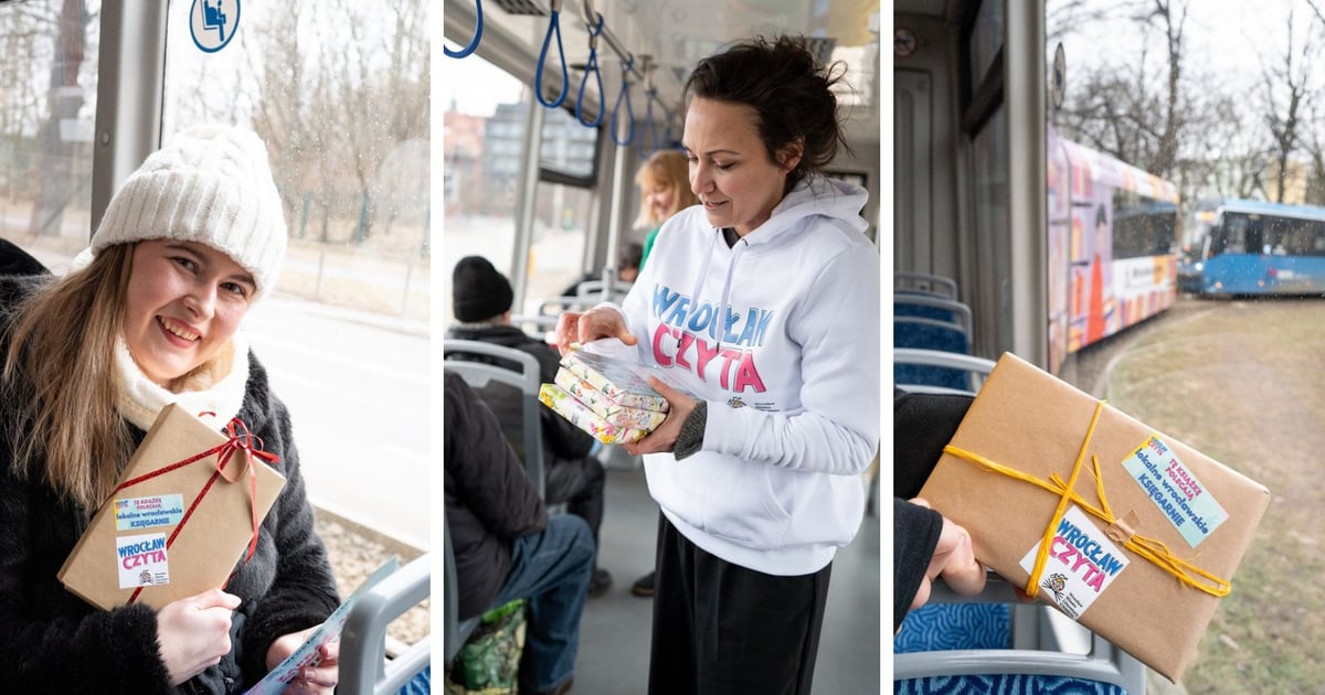 Wielka euforia z otrzymanych książek! W BookTramie w niedzielę rozdano prezenty dla czytelników