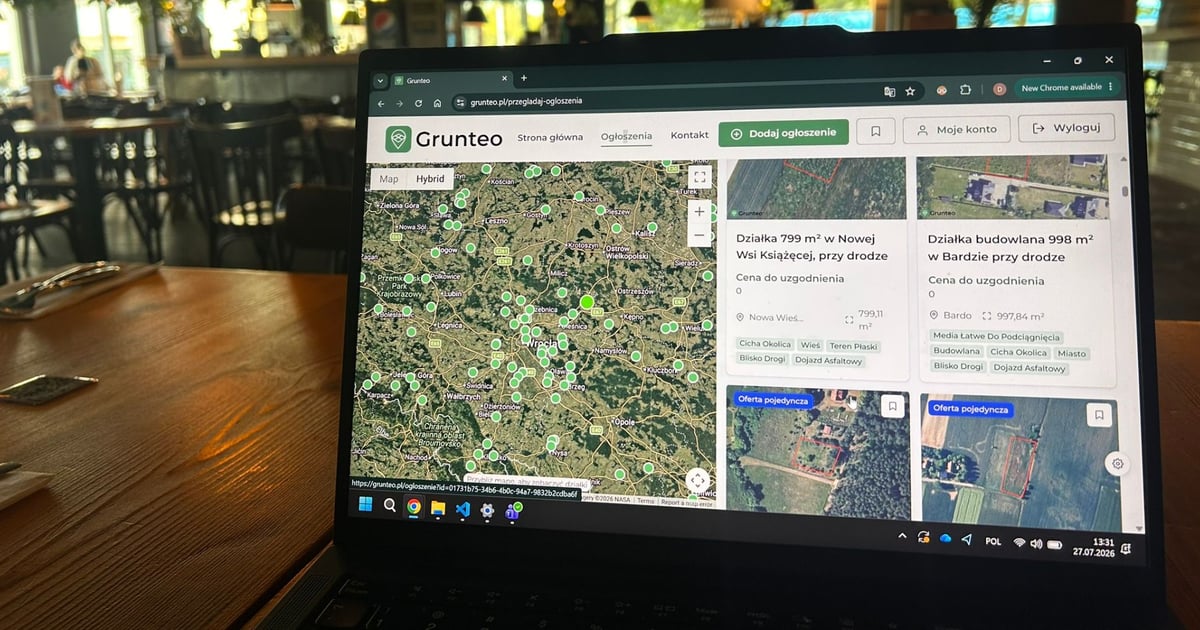 Wrocławski start-up Grunteo zbiera ogłoszenia o nieruchomościach gruntowych z całej Polski