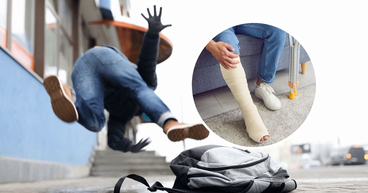 Mokre lub oblodzone chodniki. Jak dostać pieniądze po wypadku w drodze do pracy??