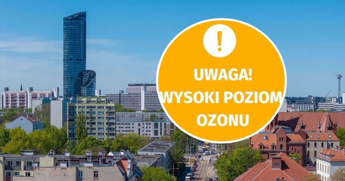 Ostrzeżenie dotyczące jakości powietrza – wysoki poziom ozonu