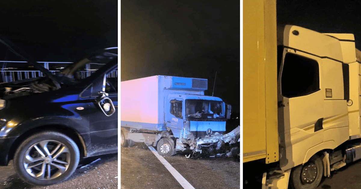 Wypadek na AOW. Zderzyły się cztery samochody. Są duże utrudnienia