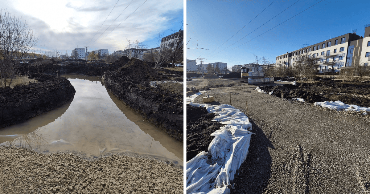 Zobaczcie, jaka zmiana! Skwer przy Kajdasza już bez nadmiaru wody