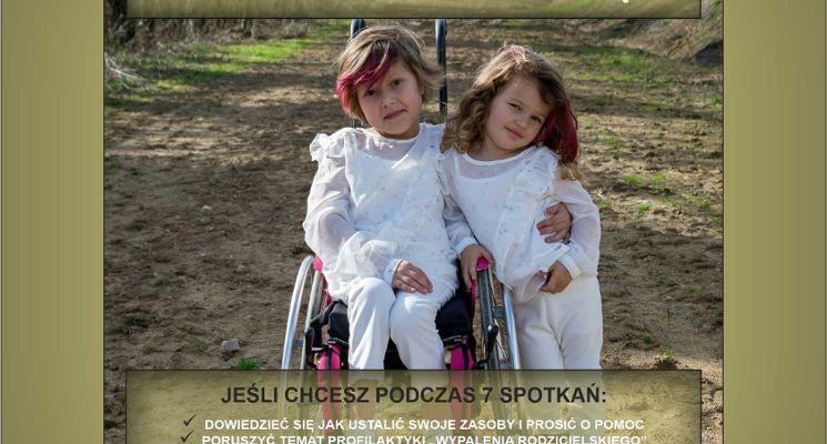 Plakat Grupa wsparcia dla rodziców dzieci z niepełnosprawnością.