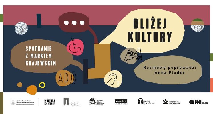 Plakat Bliżej kultury: spotkanie z Markiem Krajewskim