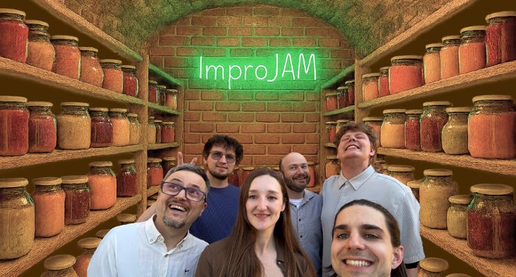 Plakat ZaŻarci – Improjam, komedia improwizowana