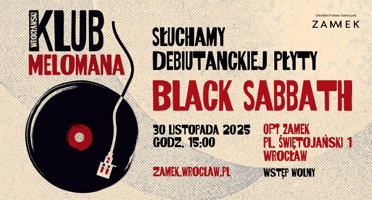 Plakat Wrocławski Klub Melomana | Spotkanie 1 - Black Sabbath