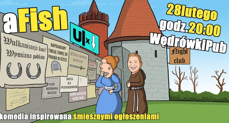 Plakat Afish - komedia inspirowana śmiesznymi ogłoszeniami