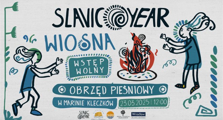 Plakat Slavic Year Wiosna obrzęd pieśniowy przywitania wiosny w Marinie Kleczków