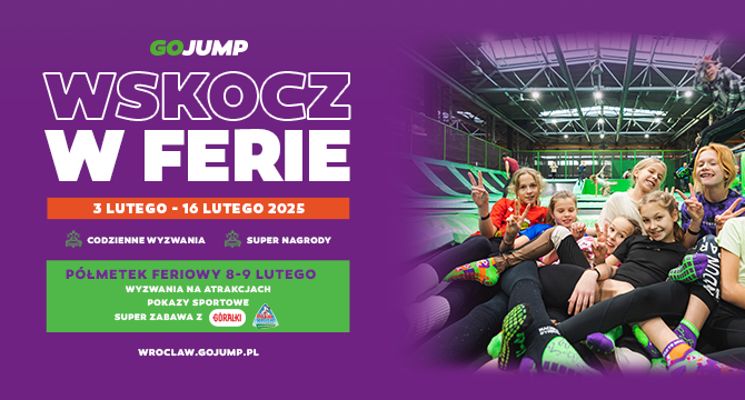Plakat Ferie w GOjump 2025