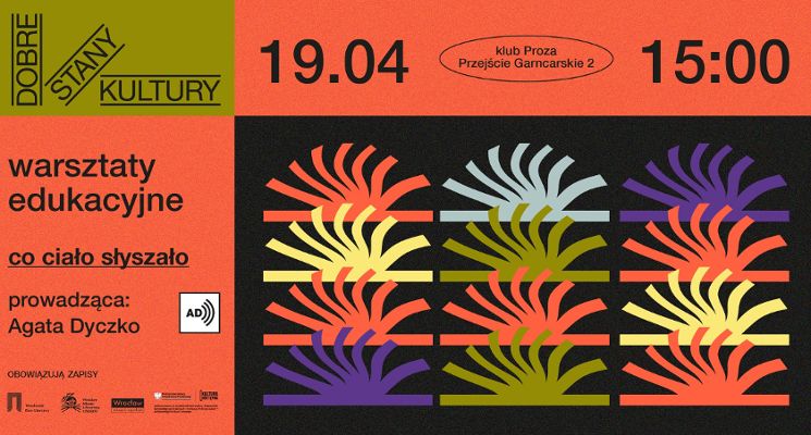 Plakat Warsztaty: co ciało słyszało | Dobre stany kultury