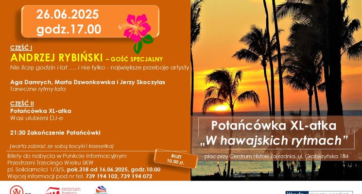 Plakat Potańcówka XL-atka „W hawajskich rytmach”
