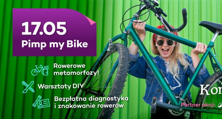 Plakat Wsiadaj i jedź: „Pimp my Bike” w CH Korona – kreatywny dzień dla miłośników rowerów