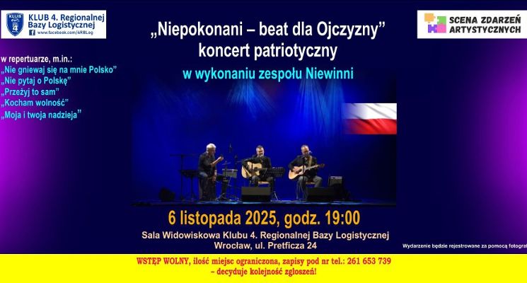 Plakat "Niepokonani - beat dla Ojczyzny" - koncert