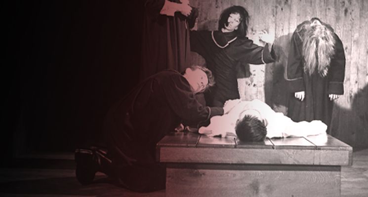 Plakat Konkurs na projekt graficzny plakatu: 60 lat od premiery „Księcia Niezłomnego” Teatru Laboratorium