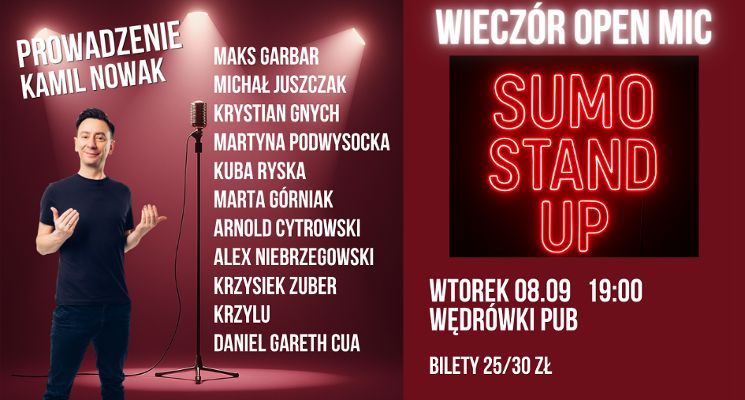 Plakat SUMO Stand Up Mic Open Wrocław