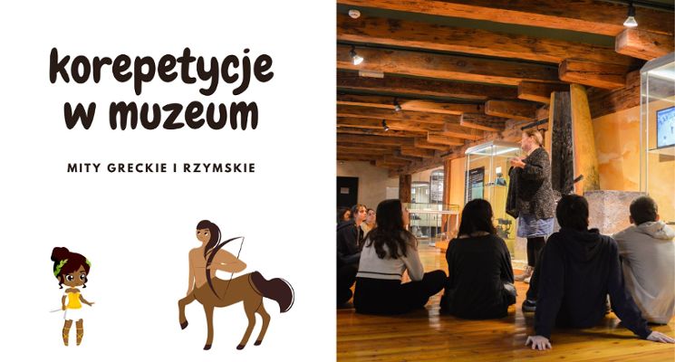 Plakat Mity Greków i Rzymian - oprowadzanie tematyczne dla dzieci w Muzeum Archeologicznym