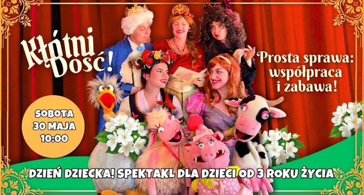Plakat Dzień Dziecka: interaktywny spektakl 5D (3+) „Kłótni Dość!” – muzyka na żywo