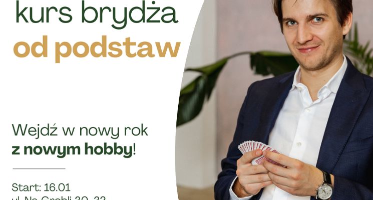 Plakat Kurs brydża od podstaw - połącz przyjemne z pożytecznym