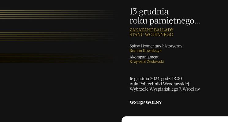 Plakat Koncert w 43. rocznicę wprowadzenia stanu wojennego w Polsce