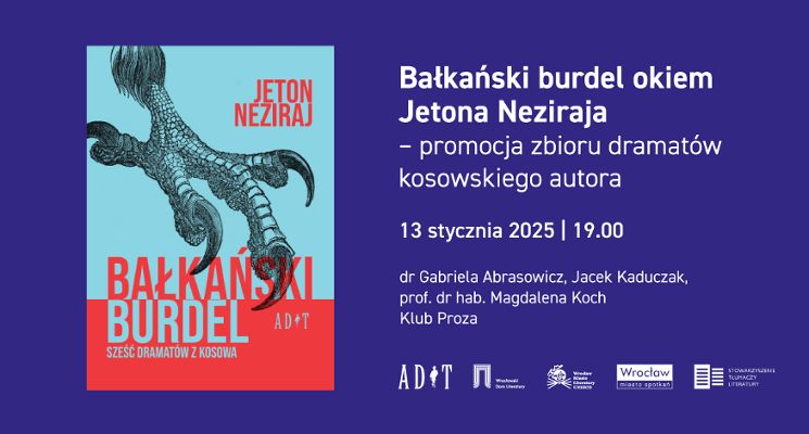 Plakat Bałkański burdel okiem Jetona Neziraja – promocja zbioru dramatów kosowskiego autora