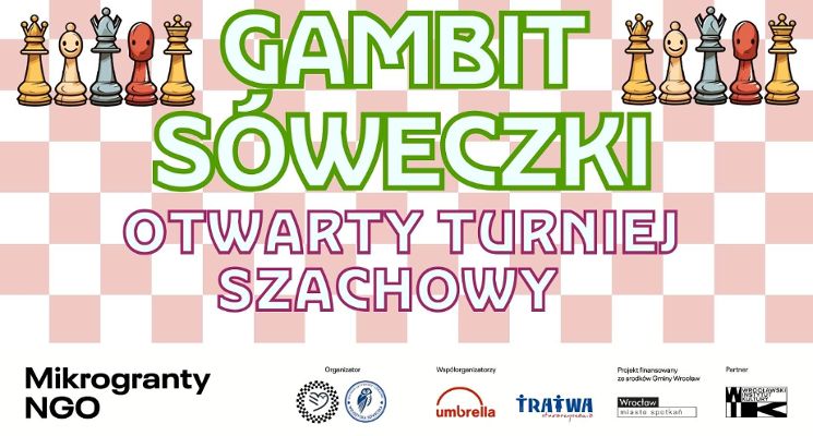 Plakat Gambit Sóweczki - Szachowe love na Wojszycach - otwarty turniej szachowy