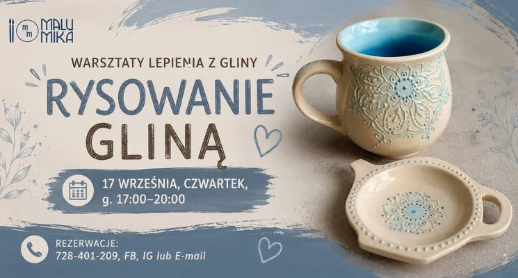 Plakat WARSZTATY Z GLINĄ - RYSOWANIE