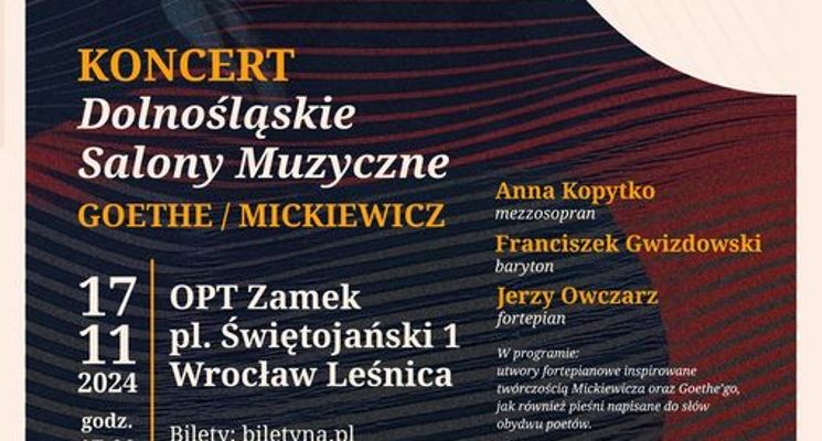 Plakat Dolnośląskie Salony Muzyczne – Goethe/Mickiewicz