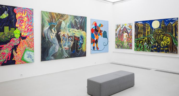 Plakat Oprowadzanie po wystawie "Pozytywna ekspresfuzja" w Galerii Miejskiej