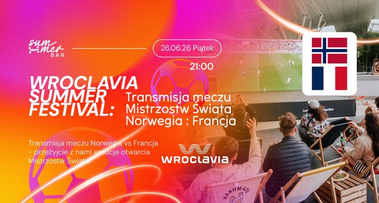 Plakat Wroclavia Summer Festival: Transmisja meczu mistrzostw świata Norwegia - Francja