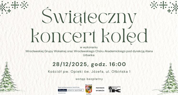 Plakat Koncert kolęd w kościele pw. Opieki św. Józefa na Nadodrzu