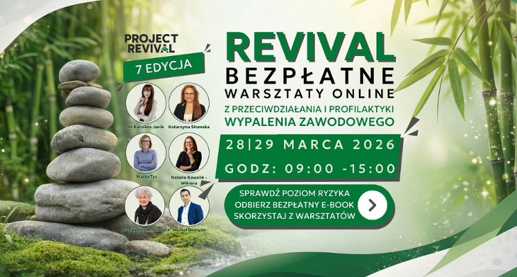 Plakat Revival - warsztaty z przeciwdziałania i profilaktyki wypalenia - VII Edycja