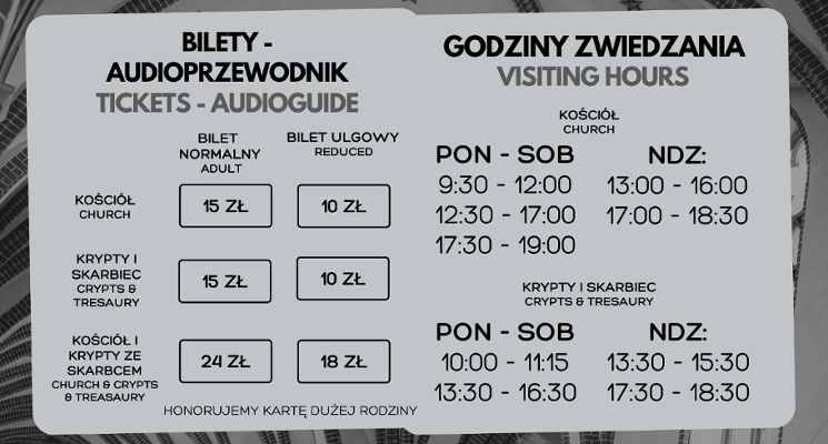 Plakat Zwiedzanie krypt i Kościoła Dominikanów z audioprzewodnikiem
