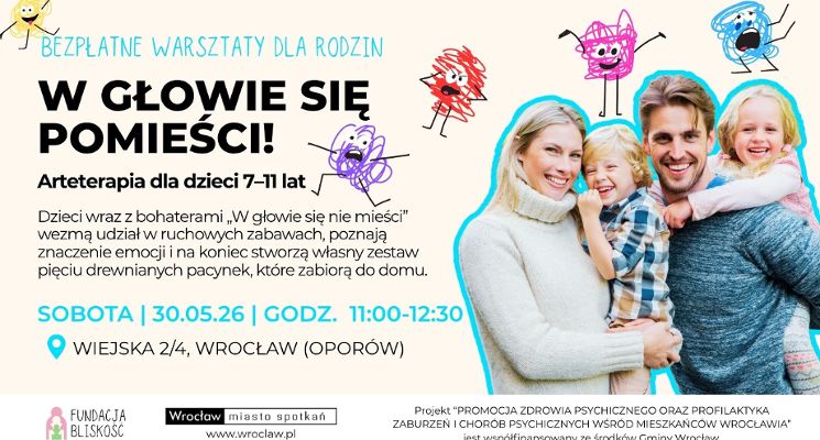 Plakat W głowie się pomieści! - bezpłatne warsztaty dla rodzin