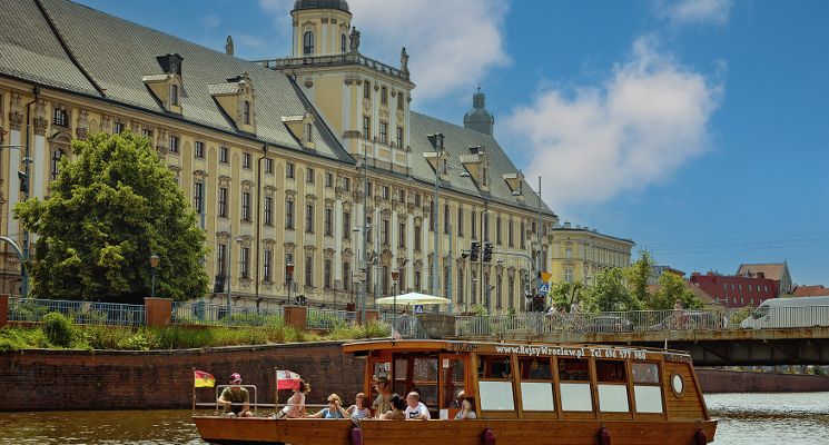 Plakat Rejsy statkami po Wrocławskim Starym Mieście