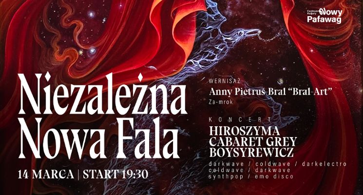 Plakat NNF – Niezależna Nowa Fala – Hiroszyma, Cabarey Grey, Boysyrewicz