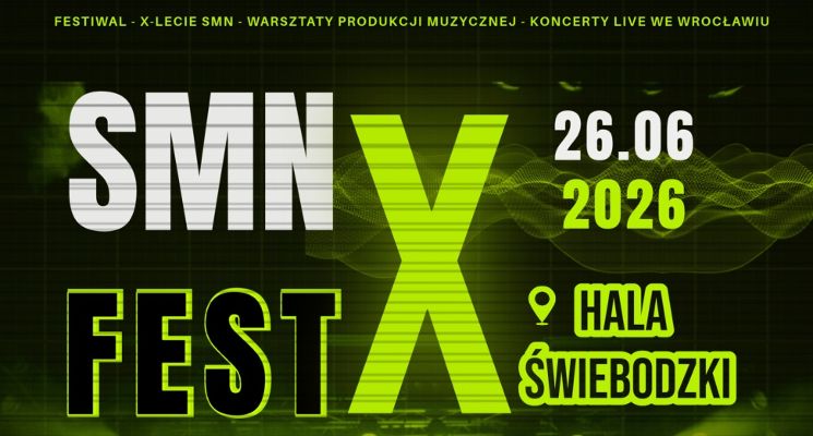 Plakat SMN FEST X | X-lecie Szkoły Muzyki Nowoczesnej