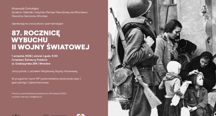 Plakat Uroczystość upamiętniająca 87. rocznicę wybuchu II wojny światowej