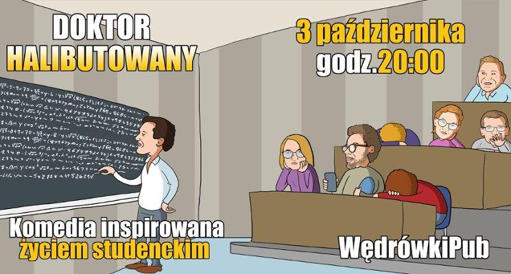 Plakat Doktor halibutowany – komedia improwizowana