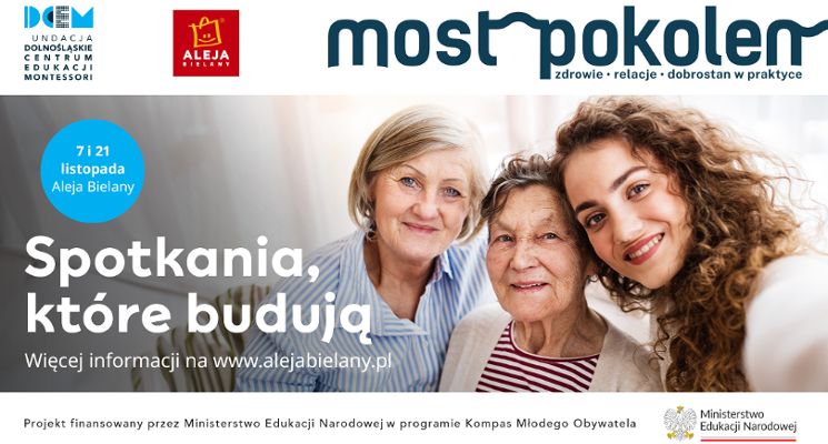 Plakat Most Pokoleń - warsztaty manualne dla seniorów, dzieci i młodzieży