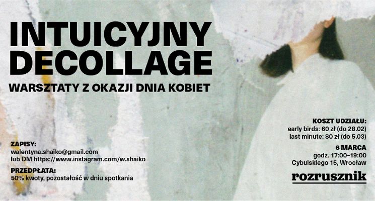Plakat Intuicyjny décollage – warsztaty z okazji Dnia Kobiet