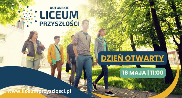 Plakat Szukasz Liceum we Wrocławiu? Sprawdź na żywo. Dzień Otwarty Autorskiego Liceum Przyszłości