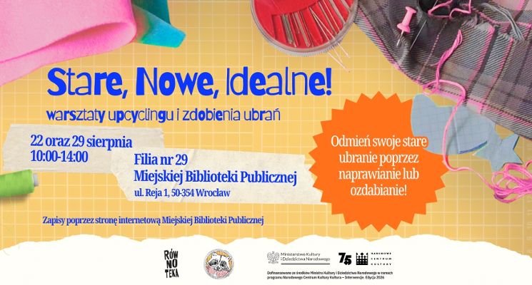 Plakat Stare, nowe, idealne! Warsztaty upcyclingu