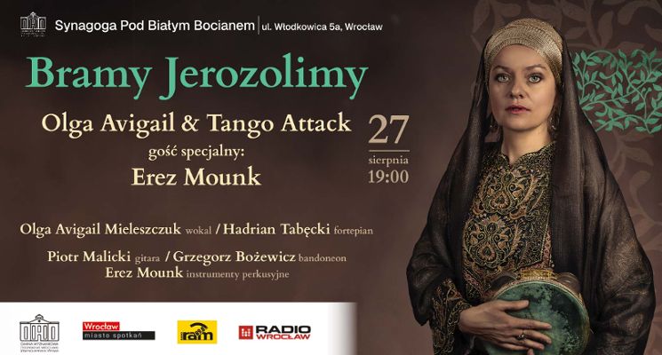 Plakat „Bramy Jerozolimy” – koncert Olgi Avigail & Tango Attack, gość specjalny: Erez Mounk